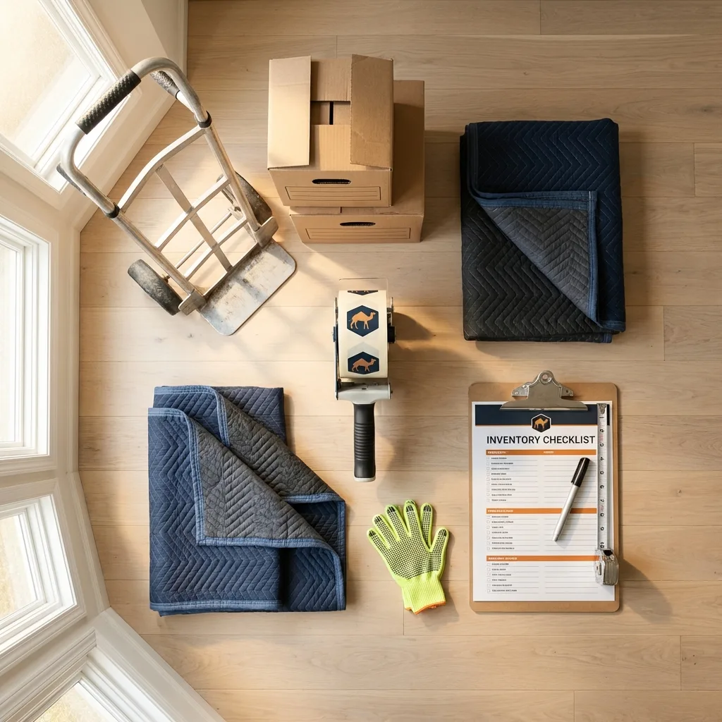 Professional moving supplies and packing materials layout for Maple Plain residential relocations