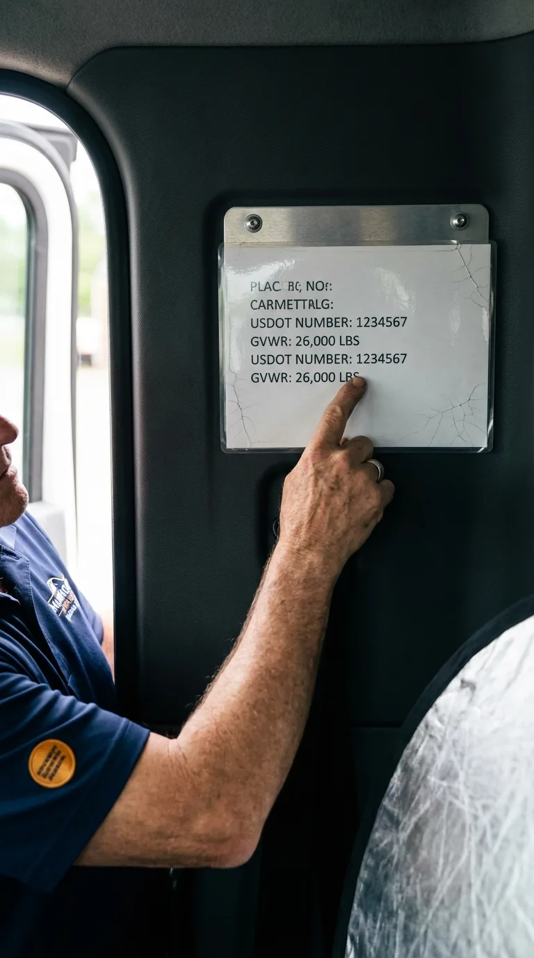 USDOT licensing placard verification in Maple Plain